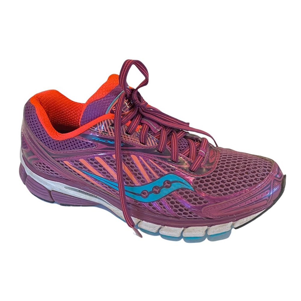 Saucony Ride 6 purple pink cross trainer running shoes sneakers 8 - Picture 3 of 11